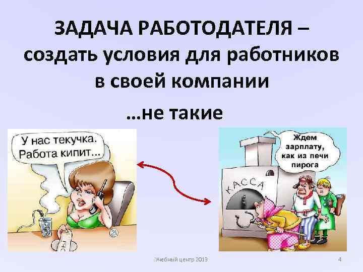 ЗАДАЧА РАБОТОДАТЕЛЯ – создать условия для работников в своей компании …не такие Учебный центр