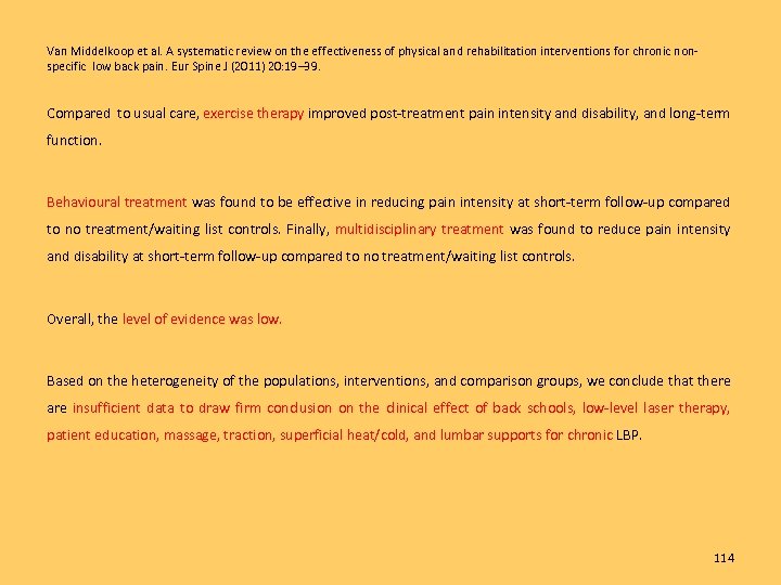 Van Middelkoop et al. A systematic review on the effectiveness of physical and rehabilitation