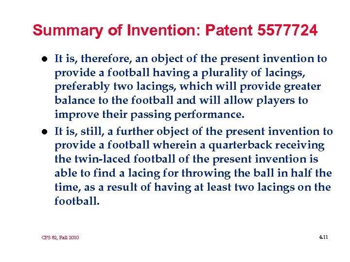Summary of Invention: Patent 5577724 l l It is, therefore, an object of the