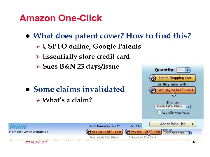Amazon One-Click l What does patent cover? How to find this? Ø Ø Ø