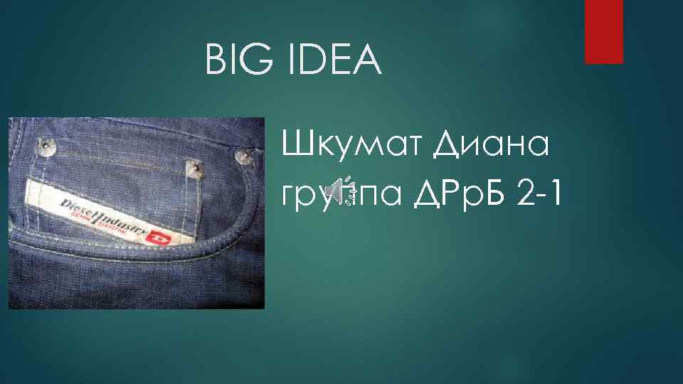 BIG IDEA Шкумат Диана группа ДРр. Б 2 -1 