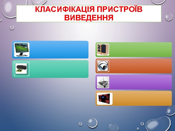 КЛАСИФІКАЦІЯ ПРИСТРОЇВ ВИВЕДЕННЯ 