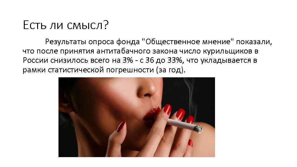 Есть ли смысл? Результаты опроса фонда "Общественное мнение" показали, что после принятия антитабачного закона