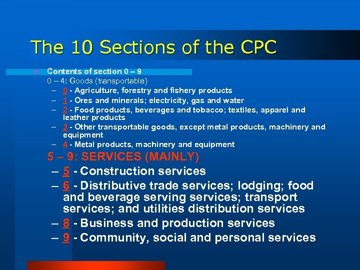 The 10 Sections of the CPC v Contents of section 0 – 9 0