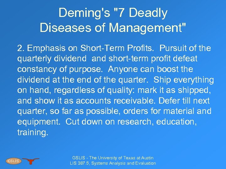 Deming's 