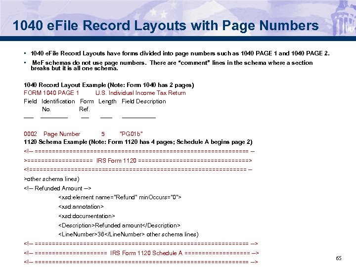 1040 e. File Record Layouts with Page Numbers • 1040 e. File Record Layouts