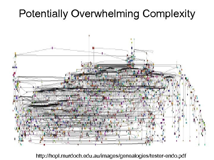 Potentially Overwhelming Complexity http: //hopl. murdoch. edu. au/images/genealogies/tester-endo. pdf 