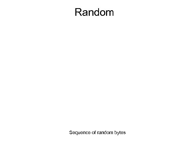 Random Sequence of random bytes 