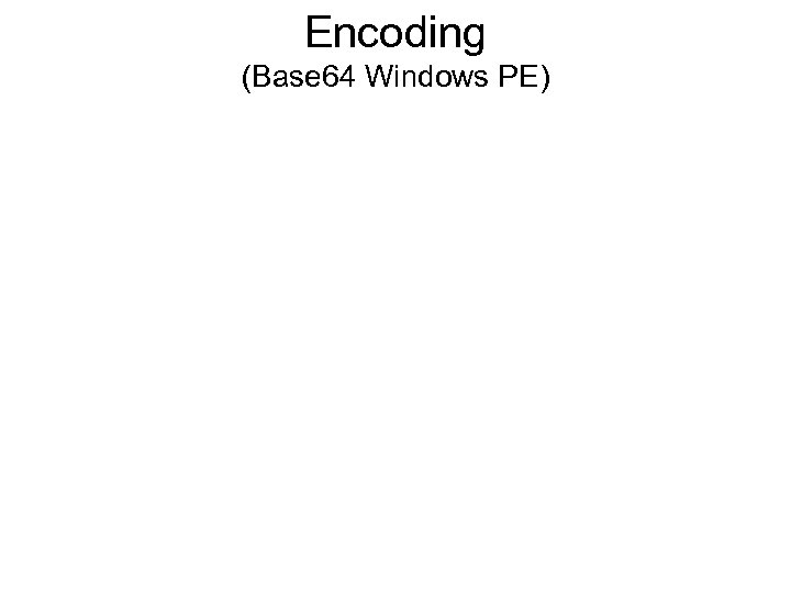 Encoding (Base 64 Windows PE) 