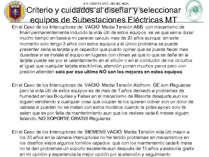 Criterio y cuidados al diseñar y seleccionar equipos de Subestaciones Eléctricas MT En el