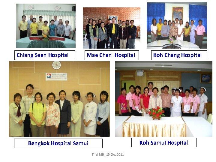 Chiang Saen Hospital Mae Chan Hospital Koh Chang Hospital Koh Samui Hospital Bangkok Hospital