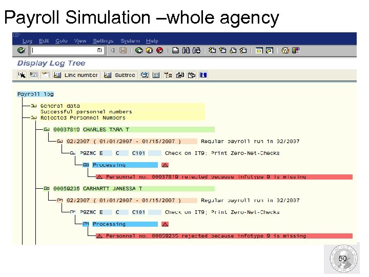 Payroll Simulation –whole agency 50 