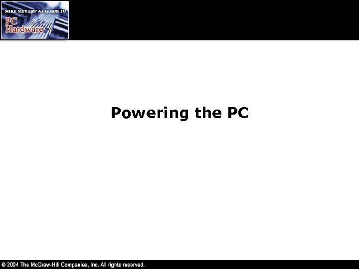 Powering the PC 