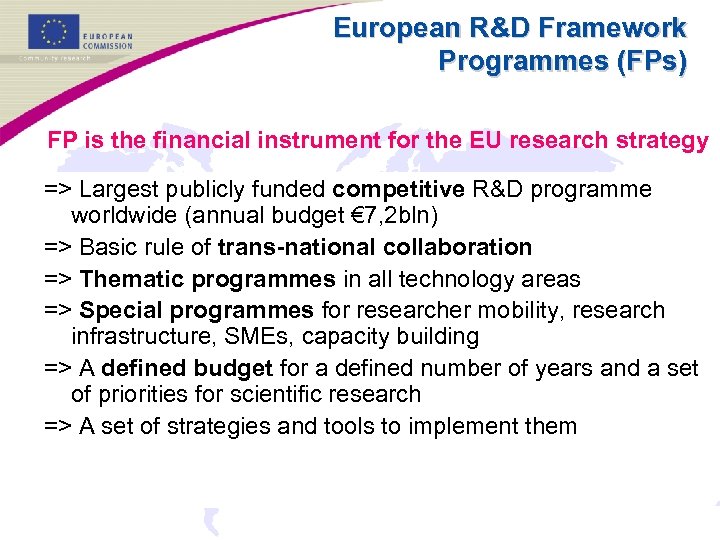 eu research framework programmes