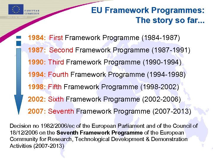 eu research framework programmes