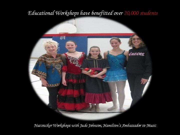 Educational Workshops have benefitted over 20, 000 students Nutcracker Workshops with Jude Johnson, Hamilton’s
