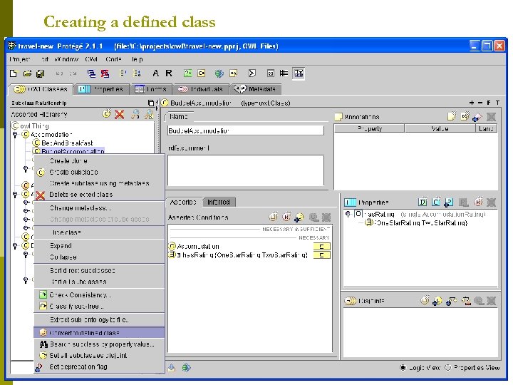 Creating a defined class 