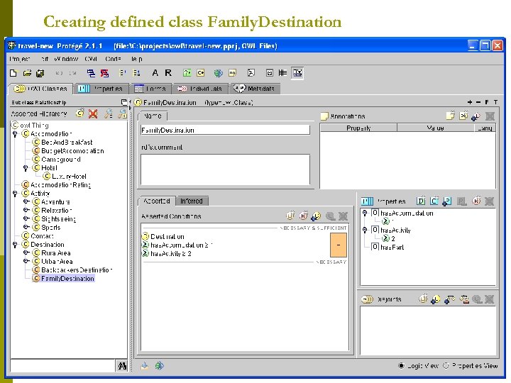 Creating defined class Family. Destination 