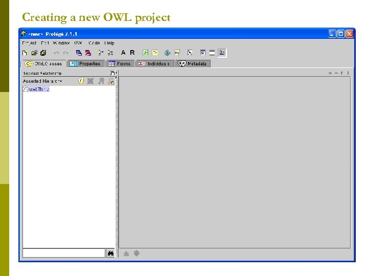 Creating a new OWL project 