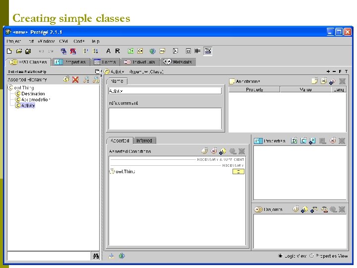 Creating simple classes 