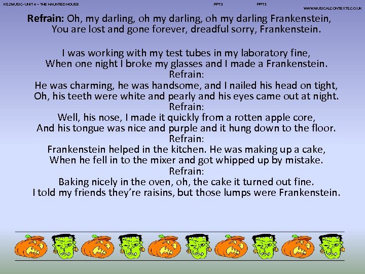 KS 2 MUSIC- UNIT 4 – THE HAUNTED HOUSE MUSIC PPT 3 WWW. MUSICALCONTEXTS.