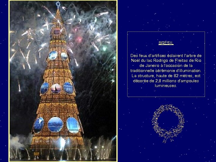 BRÉSIL Des feux d’artifices éclairent l'arbre de Noël du lac Rodrigo de Freitas de