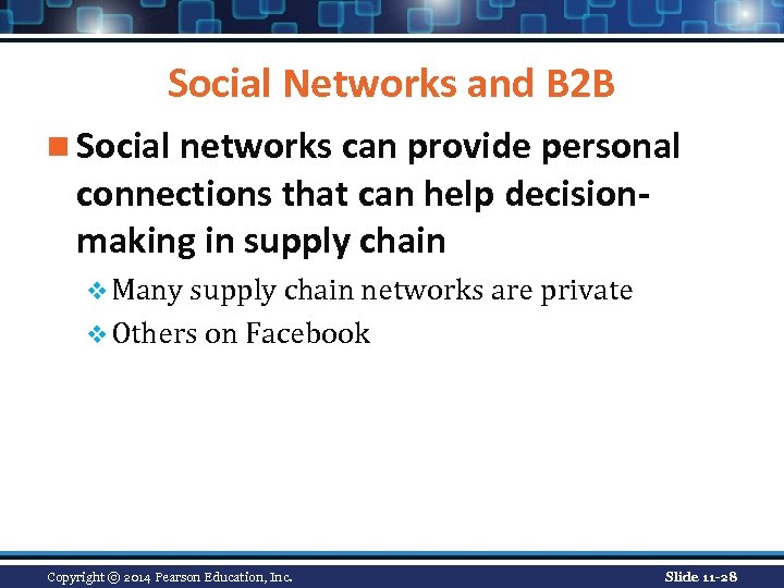 Social Networks and B 2 B n Social networks can provide personal connections that