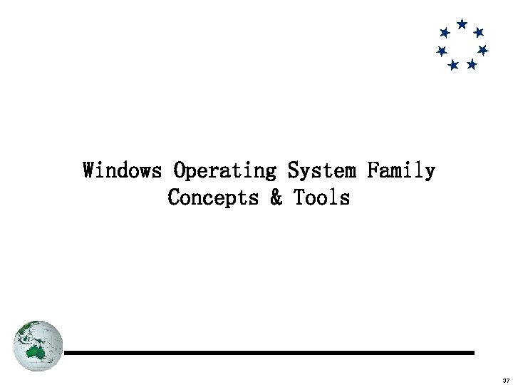 Windows Operating System Family Concepts & Tools 37 