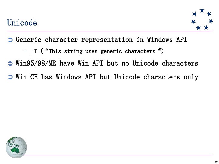 Unicode Ü Generic character representation in Windows API – _T (“This string uses generic