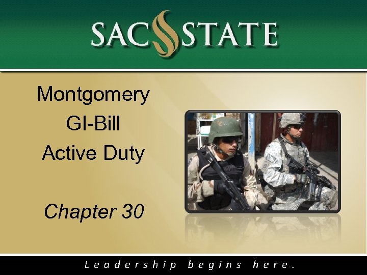 Montgomery GI-Bill Active Duty Chapter 30 