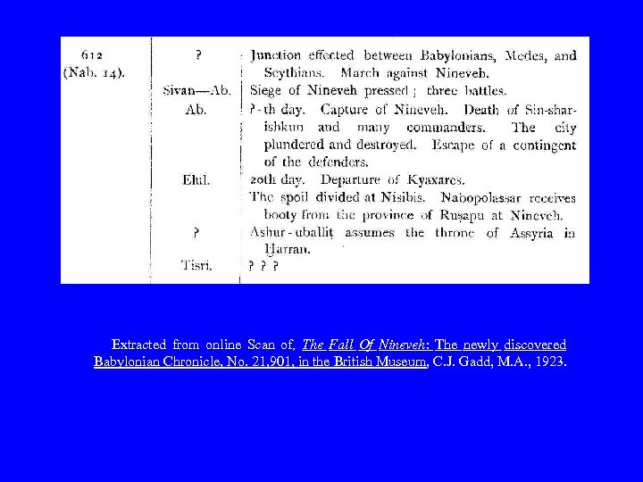 Extracted from online Scan of, The Fall Of Nineveh: The newly discovered Babylonian Chronicle,