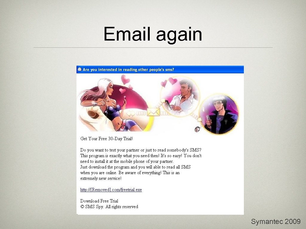 Email again Symantec 2009 