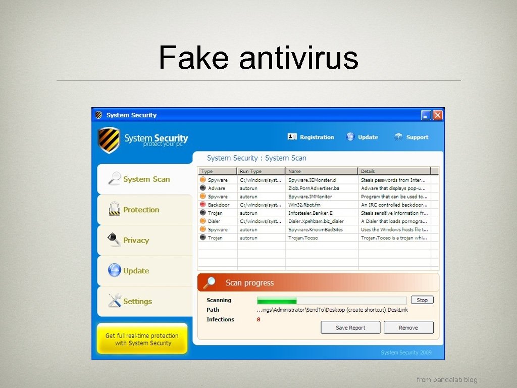 Fake antivirus from pandalab blog 