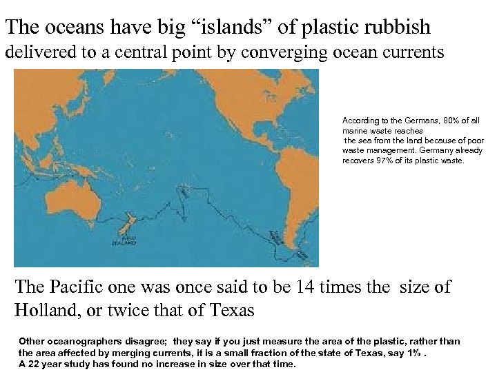 The oceans have big “islands” of plastic rubbish delivered to a central point by