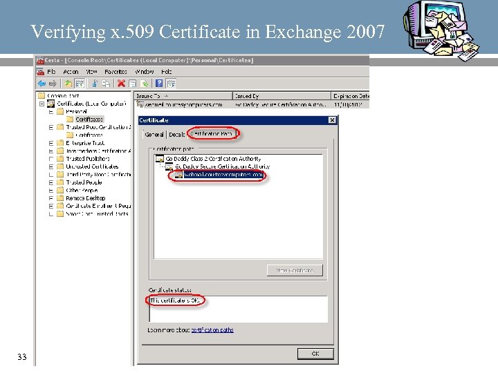 Verifying x. 509 Certificate in Exchange 2007 33 