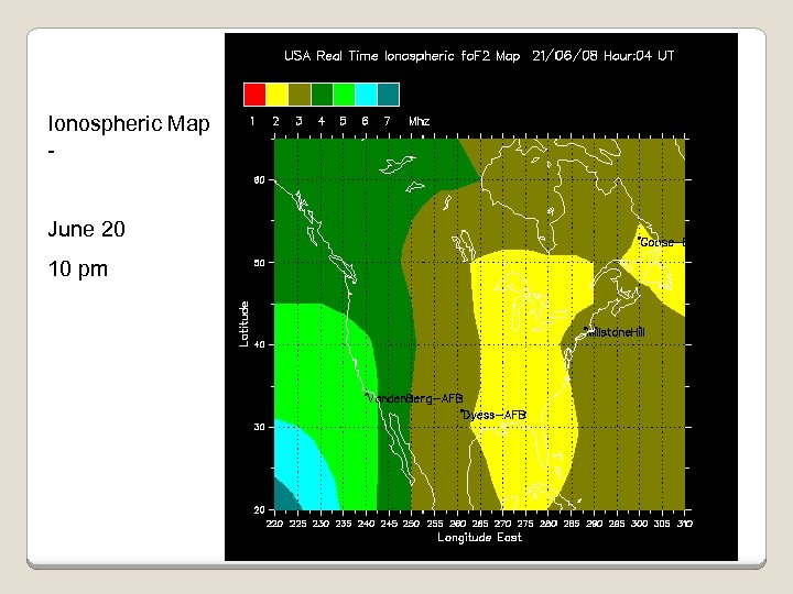 Ionospheric Map June 20 10 pm 