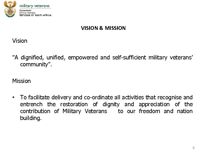 VISION & MISSION Vision 