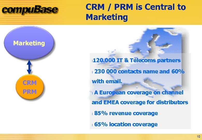 CRM / PRM is Central to Marketing 120. 000 IT & Telecoms partners l
