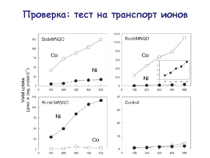 Проверка: тест на транспорт ионов Co Co Ni Ni Ni Co 