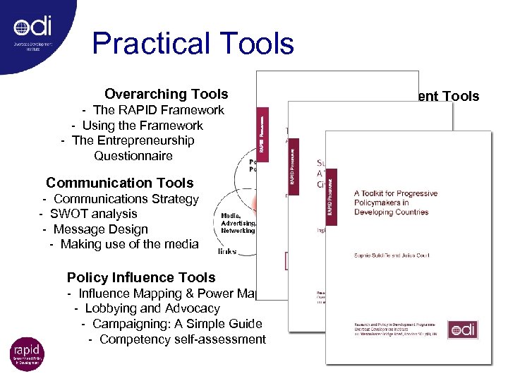 Practical Tools Overarching Tools - The RAPID Framework - Using the Framework - The