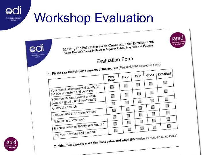 Workshop Evaluation 