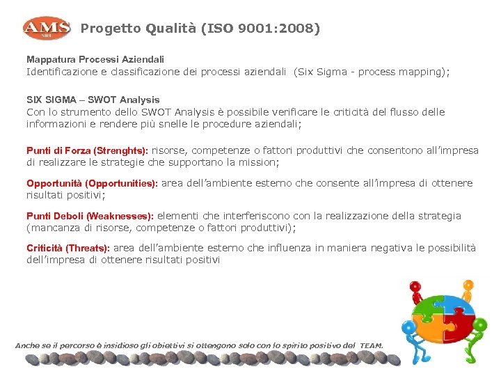 Progetto Qualità (ISO 9001: 2008) Mappatura Processi Aziendali Identificazione e classificazione dei processi aziendali