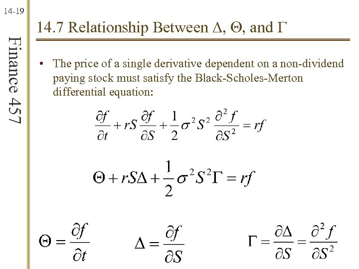 14 -19 14. 7 Relationship Between D, Q, and G Finance 457 • The