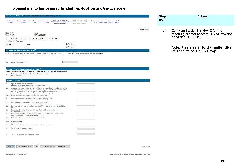 Appendix 1: Other Benefits-in-Kind Provided on or after 1. 1. 2014 Step No 1
