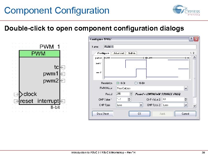 Component Configuration Double-click to open component configuration dialogs Introduction to PSo. C 3 /