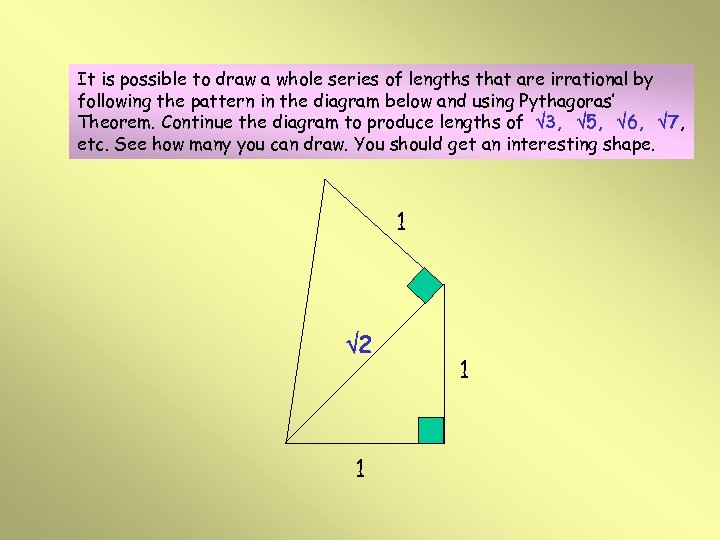 It is possible to draw a whole series of lengths that are irrational by
