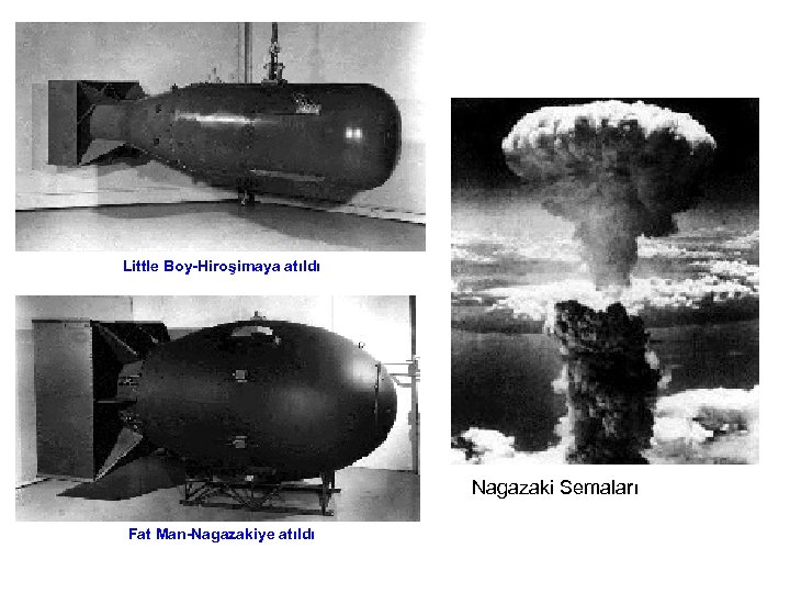 Little Boy-Hiroşimaya atıldı Nagazaki Semaları Fat Man-Nagazakiye atıldı 