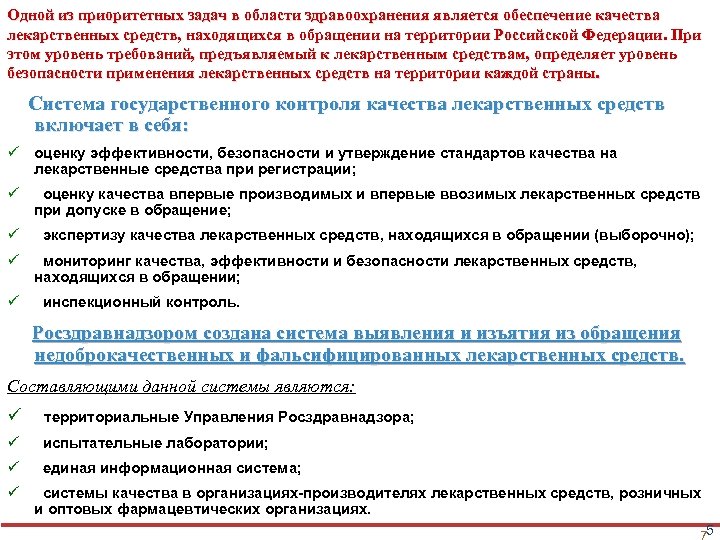 Одной из приоритетных задач в области здравоохранения является обеспечение качества лекарственных средств, находящихся в