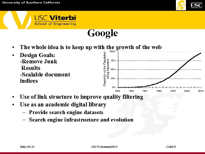 Google • The whole idea is to keep up with the growth of the