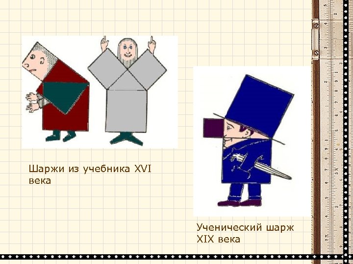 Шаржи из учебника XVI века Ученический шарж XIX века 
